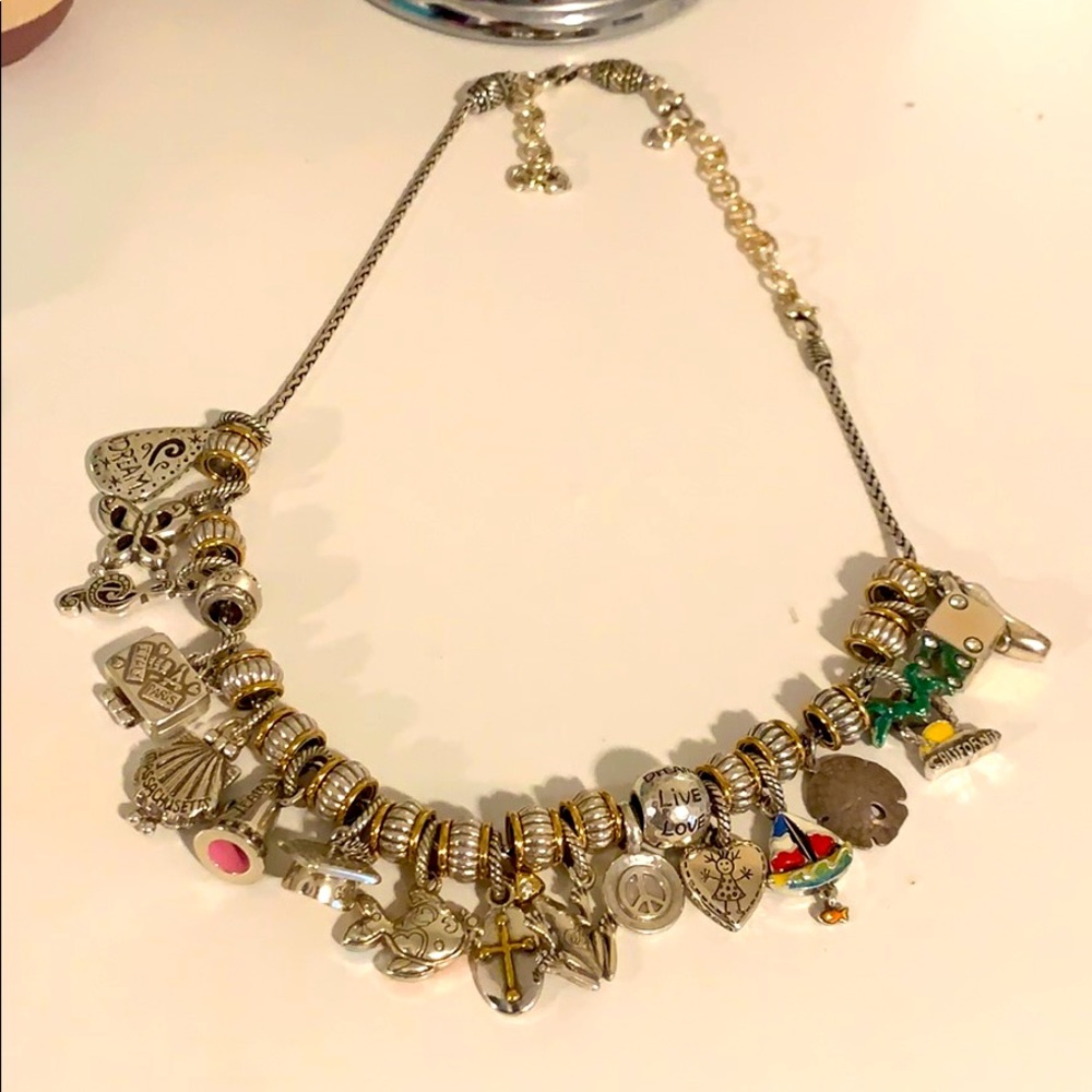 Brighton chain necklace and charms